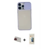 MARSİLYAN™- iPhone 13 Pro Max Kılıf Vadi Çizgi - Siyah 6D Mat Seramik Hayalet Nano Ekran Koruyucu + Kırmızı Rainbow Kamera Lens Koruma Cam