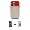 MARSİLYAN™- iPhone 13 Pro Max Kılıf Vadi Çizgi - Siyah 6D Mat Seramik Hayalet Nano Ekran Koruyucu + Neon Fosforlu Kamera Lens - MI