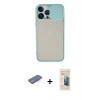 MARSİLYAN™- iPhone 13 Pro Max Kılıf Vadi Çizgi - Siyah 6D Mat Seramik Hayalet Nano Ekran Koruyucu + Renkli Kamera Lens Koruma Cam - MI
