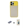 MARSİLYAN™- iPhone 13 Pro Max Kılıf Vadi Çizgi - Siyah 6D Mat Seramik Hayalet Nano Ekran Koruyucu + Renkli Kamera Lens Koruma Cam - MI