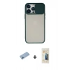 MARSİLYAN™- iPhone 13 Pro Max Kılıf Vadi Çizgi - Siyah 6D Mat Seramik Hayalet Nano Ekran Koruyucu + Shine Kamera Lens Koruma Cam - MI