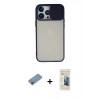 MARSİLYAN™- iPhone 13 Pro Max Kılıf Vadi Çizgi - Siyah 6D Mat Seramik Hayalet Nano Ekran Koruyucu + Shine Kamera Lens Koruma Cam - PE