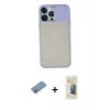 MARSİLYAN™- iPhone 13 Pro Max Kılıf Vadi Çizgi - Siyah 6D Mat Seramik Hayalet Nano Ekran Koruyucu + Shine Kamera Lens Koruma Cam - PE