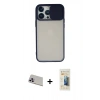 MARSİLYAN™- iPhone 13 Pro Max Kılıf Vadi Çizgi - Siyah 6D Mat Seramik Hayalet Nano Ekran Koruyucu + Rainbow Kamera Lens Koruma Cam - MR