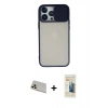 MARSİLYAN™- iPhone 13 Pro Max Kılıf Vadi Çizgi - Siyah 6D Mat Seramik Hayalet Nano Ekran Koruyucu + Rainbow Kamera Lens Koruma Cam - REGD