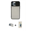 MARSİLYAN™- iPhone 13 Pro Max Kılıf Vadi Çizgi - Siyah 6D Mat Seramik Hayalet Nano Ekran Koruyucu + Rainbow Kamera Lens Koruma Cam - MI