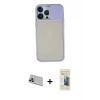 MARSİLYAN™- iPhone 13 Pro Max Kılıf Vadi Çizgi - Siyah 6D Mat Seramik Hayalet Nano Ekran Koruyucu + Rainbow Kamera Lens Koruma Cam - MR