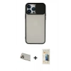 MARSİLYAN™- iPhone 13 Pro Max Kılıf Vadi Çizgi - Siyah 6D Mat Seramik Hayalet Nano Ekran Koruyucu + Rainbow Kamera Lens Koruma Cam - REGD