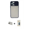 MARSİLYAN™- iPhone 13 Pro Max Kılıf Vadi Çizgi - Siyah 6D Mat Seramik Hayalet Nano Ekran Koruyucu + Rainbow Kamera Lens Koruma Cam - BZ