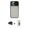 MARSİLYAN™- iPhone 13 Pro Max Kılıf Vadi Çizgi - Siyah 6D Mat Seramik Hayalet Nano Ekran Koruyucu + Raze Metal Kamera Lens - GD