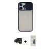 MARSİLYAN™- iPhone 13 Pro Max Kılıf Vadi Çizgi - Siyah 6D Mat Seramik Hayalet Nano Ekran Koruyucu + Raze Metal Kamera Lens - GD