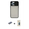 MARSİLYAN™- iPhone 13 Pro Max Kılıf Vadi Çizgi - Siyah 6D Mat Seramik Hayalet Nano Ekran Koruyucu + Renkli Kamera Lens Koruma Cam - SI