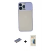 MARSİLYAN™- iPhone 13 Pro Max Kılıf Vadi Çizgi - Siyah 6D Mat Seramik Hayalet Nano Ekran Koruyucu + Renkli Kamera Lens Koruma Cam - SI