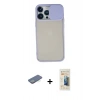 MARSİLYAN™- iPhone 13 Pro Max Kılıf Vadi Çizgi - Siyah 6D Mat Seramik Hayalet Nano Ekran Koruyucu + Renkli Kamera Lens Koruma Cam - YL