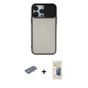 MARSİLYAN™- iPhone 13 Pro Max Kılıf Vadi Çizgi - Siyah 6D Mat Seramik Hayalet Nano Ekran Koruyucu + Renkli Kamera Lens Koruma Cam - YL