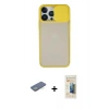 MARSİLYAN™- iPhone 13 Pro Max Kılıf Vadi Çizgi - Siyah 6D Mat Seramik Hayalet Nano Ekran Koruyucu + Renkli Kamera Lens Koruma Cam - YL