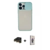 MARSİLYAN™- iPhone 13 Pro Max Kılıf Vadi Çizgi - Siyah Bilvis 3D Cam Ekran Koruyucu + Raze Metal Kamera Lens - GD
