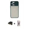 MARSİLYAN™- iPhone 13 Pro Max Kılıf Vadi Çizgi - Siyah Bilvis 3D Cam Ekran Koruyucu + Raze Metal Kamera Lens - GD