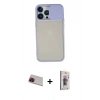 MARSİLYAN™- iPhone 13 Pro Max Kılıf Vadi Çizgi - Siyah Bilvis 3D Cam Ekran Koruyucu + Rainbow Kamera Lens Koruma Cam - KI