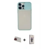 MARSİLYAN™- iPhone 13 Pro Max Kılıf Vadi Çizgi - Siyah Bilvis 3D Cam Ekran Koruyucu + Rainbow Kamera Lens Koruma Cam - KI