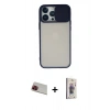 MARSİLYAN™- iPhone 13 Pro Max Kılıf Vadi Çizgi - Siyah Bilvis 3D Cam Ekran Koruyucu + Rainbow Kamera Lens Koruma Cam - KI