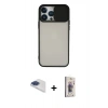 MARSİLYAN™- iPhone 13 Pro Max Kılıf Vadi Çizgi - Siyah Bilvis 3D Cam Ekran Koruyucu + Pers Alüminyum Kamera Lens - LT