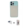 MARSİLYAN™- iPhone 13 Pro Max Kılıf Vadi Çizgi - Siyah Bilvis 3D Cam Ekran Koruyucu + Pers Alüminyum Kamera Lens - LT