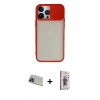 MARSİLYAN™- iPhone 13 Pro Max Kılıf Vadi Çizgi - Siyah Bilvis 3D Cam Ekran Koruyucu + Rainbow Kamera Lens Koruma Cam - MI