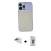 MARSİLYAN™- iPhone 13 Pro Max Kılıf Vadi Çizgi - Siyah Bilvis 3D Cam Ekran Koruyucu + Pers Alüminyum Kamera Lens - GD