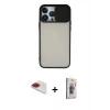 MARSİLYAN™- iPhone 13 Pro Max Kılıf Vadi Çizgi - Siyah Bilvis 3D Cam Ekran Koruyucu + Pers Alüminyum Kamera Lens - KI