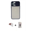 MARSİLYAN™- iPhone 13 Pro Max Kılıf Vadi Çizgi - Siyah Bilvis 3D Cam Ekran Koruyucu + Pers Alüminyum Kamera Lens - KI