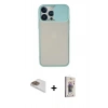 MARSİLYAN™- iPhone 13 Pro Max Kılıf Vadi Çizgi - Siyah Bilvis 3D Cam Ekran Koruyucu + Pers Alüminyum Kamera Lens - GD