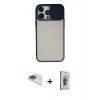 MARSİLYAN™- iPhone 13 Pro Max Kılıf Vadi Çizgi - Siyah Bilvis 3D Cam Ekran Koruyucu + Pers Alüminyum Kamera Lens - GI