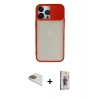 MARSİLYAN™- iPhone 13 Pro Max Kılıf Vadi Çizgi - Siyah Bilvis 3D Cam Ekran Koruyucu + Pers Alüminyum Kamera Lens - GD