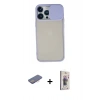 MARSİLYAN™- iPhone 13 Pro Max Kılıf Vadi Çizgi - Siyah Bilvis 3D Cam Ekran Koruyucu + Renkli Kamera Lens Koruma Cam - PE