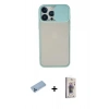 MARSİLYAN™- iPhone 13 Pro Max Kılıf Vadi Çizgi - Siyah Bilvis 3D Cam Ekran Koruyucu + Shine Kamera Lens Koruma Cam - MI