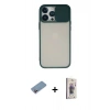 MARSİLYAN™- iPhone 13 Pro Max Kılıf Vadi Çizgi - Siyah Bilvis 3D Cam Ekran Koruyucu + Shine Kamera Lens Koruma Cam - PE