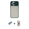 MARSİLYAN™- iPhone 13 Pro Max Kılıf Vadi Çizgi - Siyah Bilvis 3D Cam Ekran Koruyucu + Shine Kamera Lens Koruma Cam - GI