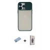 MARSİLYAN™- iPhone 13 Pro Max Kılıf Vadi Çizgi - Siyah Bilvis 3D Cam Ekran Koruyucu + Shine Kamera Lens Koruma Cam - MI
