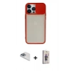 MARSİLYAN™- iPhone 13 Pro Max Kılıf Vadi Çizgi - Siyah Bilvis 3D Cam Ekran Koruyucu + Sierra Blue Pers Alüminyum Kamera Lens