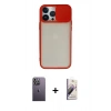 MARSİLYAN™- iPhone 13 Pro Max Kılıf Vadi Çizgi - Siyah Bilvis 3D Mat Cam Ekran Koruyucu + Neon Fosforlu Kamera Lens - BZ