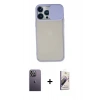MARSİLYAN™- iPhone 13 Pro Max Kılıf Vadi Çizgi - Siyah Bilvis 3D Mat Cam Ekran Koruyucu + Neon Fosforlu Kamera Lens - BZ