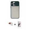 MARSİLYAN™- iPhone 13 Pro Max Kılıf Vadi Çizgi - Siyah Bilvis 3D Mat Cam Ekran Koruyucu + Pers Alüminyum Kamera Lens - KI