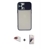 MARSİLYAN™- iPhone 13 Pro Max Kılıf Vadi Çizgi - Siyah Bilvis 3D Mat Cam Ekran Koruyucu + Pers Alüminyum Kamera Lens - KI