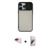 MARSİLYAN™- iPhone 13 Pro Max Kılıf Vadi Çizgi - Siyah Bilvis 3D Mat Cam Ekran Koruyucu + Pers Alüminyum Kamera Lens - KI