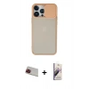 MARSİLYAN™- iPhone 13 Pro Max Kılıf Vadi Çizgi - Siyah Bilvis 3D Mat Cam Ekran Koruyucu + Rainbow Kamera Lens Koruma Cam - KI
