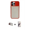 MARSİLYAN™- iPhone 13 Pro Max Kılıf Vadi Çizgi - Siyah Bilvis 3D Mat Cam Ekran Koruyucu + Rainbow Kamera Lens Koruma Cam - KI