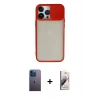 MARSİLYAN™- iPhone 13 Pro Max Kılıf Vadi Çizgi - Siyah Bilvis 3D Mat Cam Ekran Koruyucu + Neon Fosforlu Kamera Lens - MI