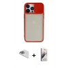 MARSİLYAN™- iPhone 13 Pro Max Kılıf Vadi Çizgi - Siyah Bilvis 3D Mat Cam Ekran Koruyucu + Pers Alüminyum Kamera Lens - SABE