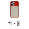 MARSİLYAN™- iPhone 13 Pro Max Kılıf Vadi Çizgi - Siyah Bilvis 3D Mat Cam Ekran Koruyucu + Pers Alüminyum Kamera Lens - LT
